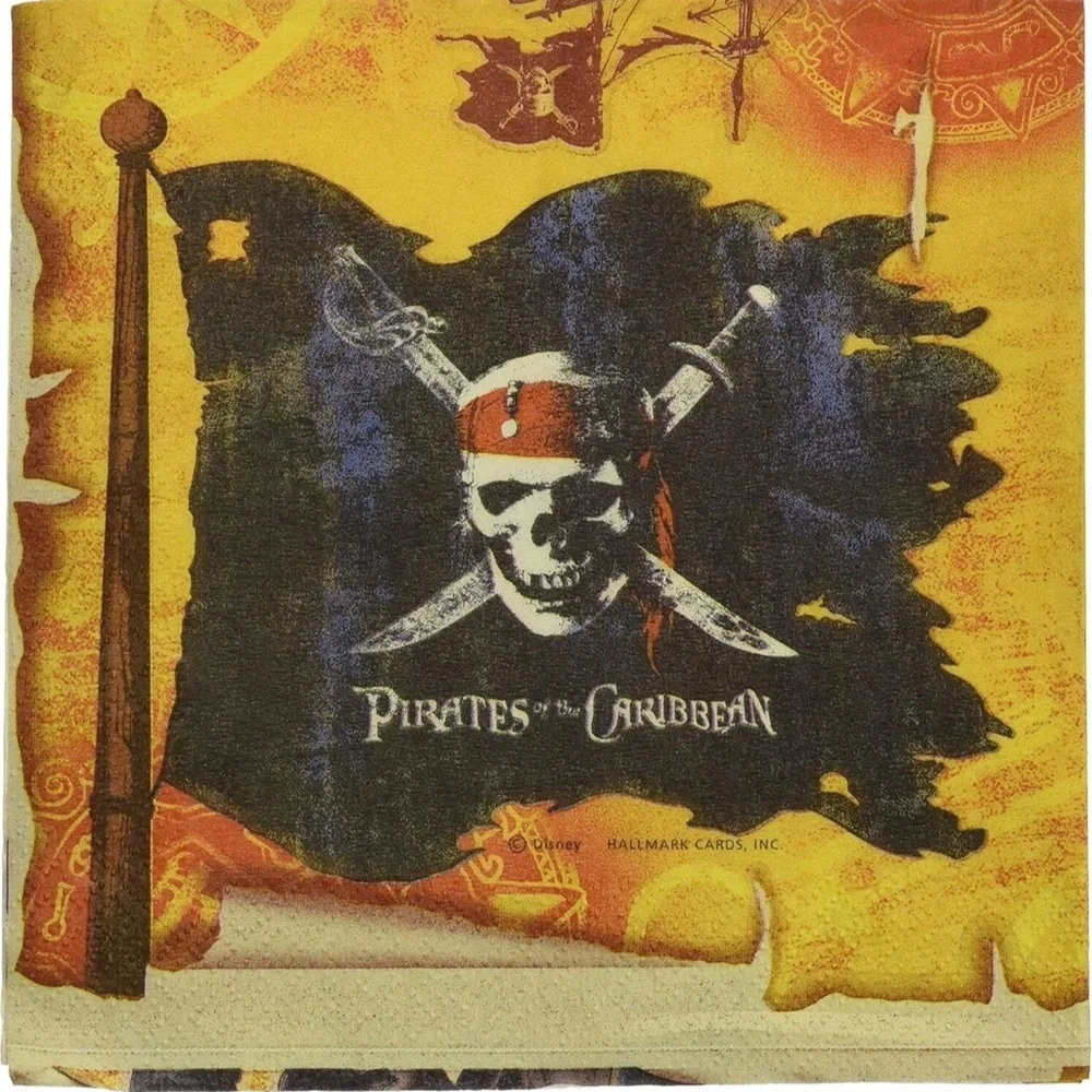 Hallmark Disney Pirates of the Caribbean Napkins 16ct - Jack Sparrow Party